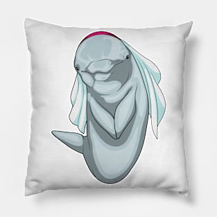 Dolphin Bride Veil Wedding Pillow