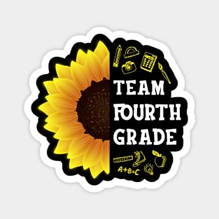 Team Fourth Grade Shirt First Day Preschool Back to School Sunflower Gift Magnet