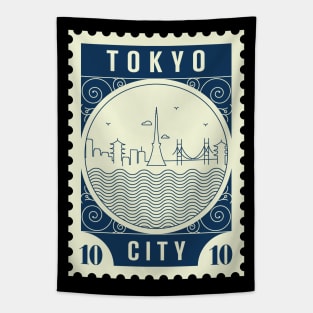 Tokyo Stamp Design Tapestry