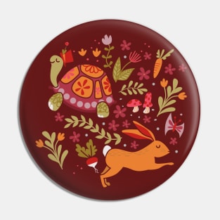 Tortoise and the Hare in Red Pin