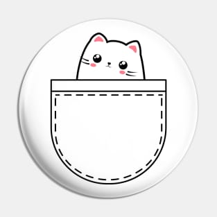 Kawaii cat in the pocket. Pin