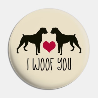 I woof You, Boxer Dog Gifts for Men and Women Pin