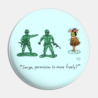 Plastic Army Men On Leave Pin