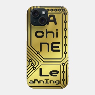 Machine Learning Computer Micro Chip Black Gold Phone Case