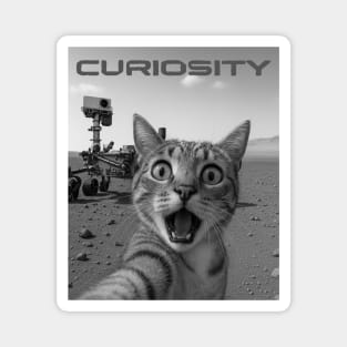 Funny cat selfie meme on Mars with NASA Curiosity Rover Magnet