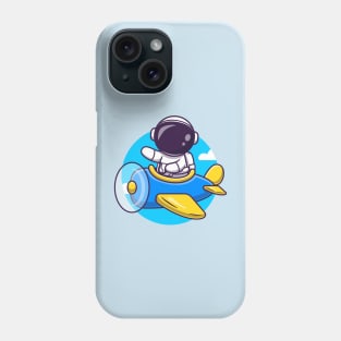 Cute Astronaut Flight With Plane Cartoon Phone Case