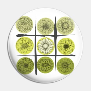 Group of 9 flower heads in a grid Pin