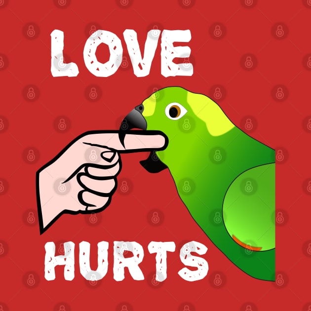 Love Hurts Yellow Naped Amazon Parrot Biting by Einstein Parrot