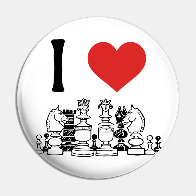 I Heart Chess Pin by She Gets Creative