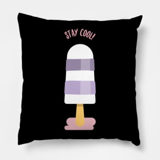 Stay cool violet and white popsicle Pillow