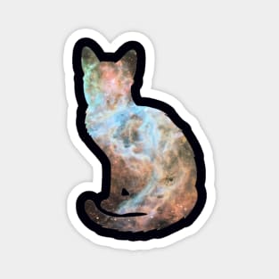 Nebula Cat Silhouette Magnet