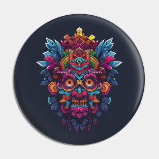 Aztec God Mask Pin