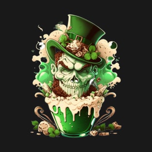 St.Patrick day Leprechaun Scull sugar r-shirt T-Shirt