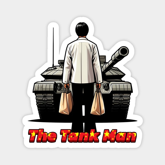 Tank Man Magnet by Rawlifegraphic