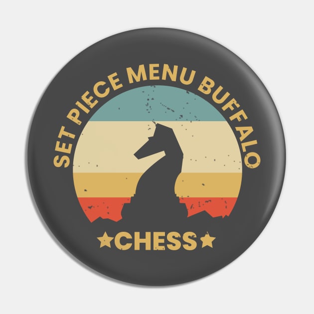 Vintage retro chess king Pin by AlfinStudio