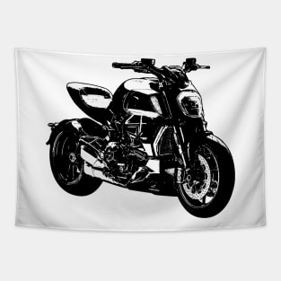 Diavel 1260S Bike Sketch Art Tapestry