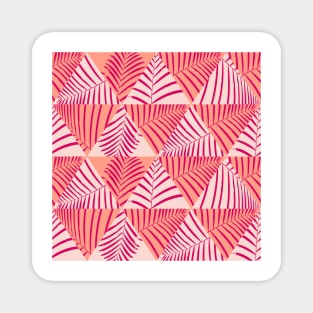 Palm Leaves And Geometric Forms Background Pattern Seamless Magnet