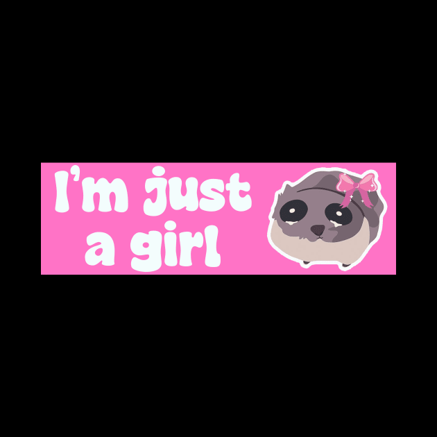 I'm just a girl pink, funny sad hamster meme stickers by QuortaDira