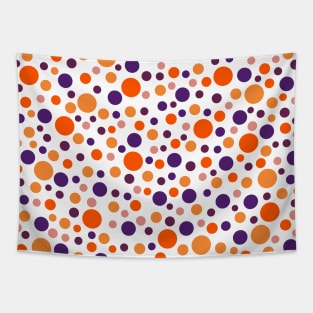 Autumn Colors Polka Dots with Purple Tapestry