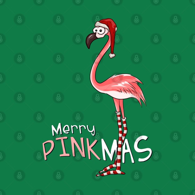 Merry Pinkmas Christmas Flamingo in Santa Costume by SkizzenMonster