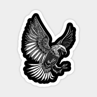 White eagle flying tribal Magnet