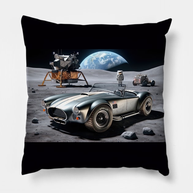 1965 Shelby Cobra on the Moon Pillow by NebulaWave