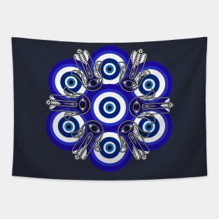 Evil Eye Hamsa Mandala Tapestry