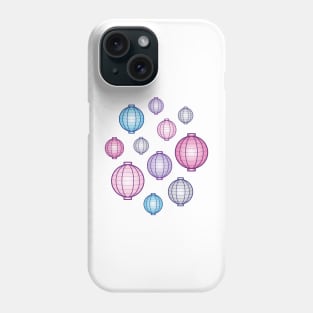 Lanterns | Mid Autumn Festival | Blue Pink Purple | White Phone Case