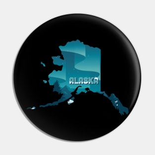 Alaska state design / Northern Lights lover / Alaska gift idea / Alaska present  / Northern Lights home state / aurora borealis Pin