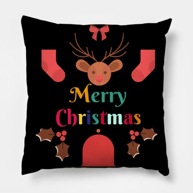 Merry Christmas Pillow by Artistic Design