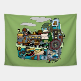 Steam punk boat Tapestry