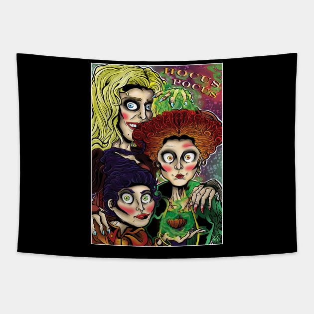 Witches At Play Tapestry by Levys Artistry