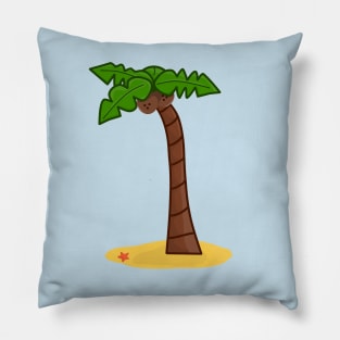 Palm Tree on a Beach Pillow