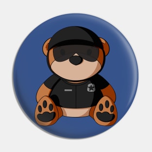 Black Uniform Police Teddy Bear Pin