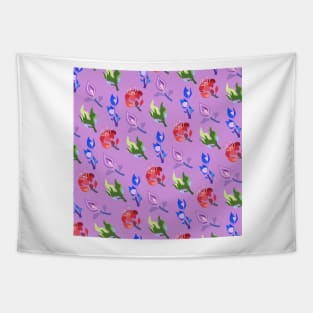 Inazuma Flowers Print (Violet) Tapestry