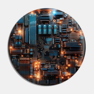 Cyber Circuit Cityscape Pin