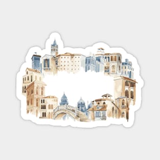 Mediterranean City Building Magnet