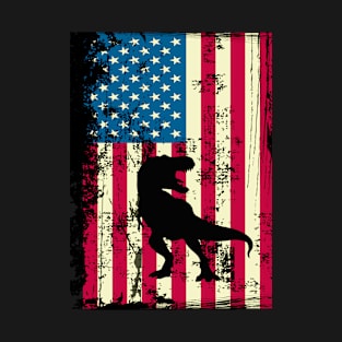 T-Rex American Flag USA Patriotic 4th Of July Gifts T-Shirt