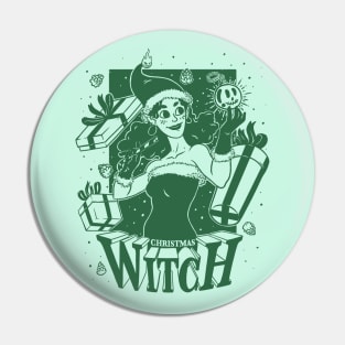 Christmas Witch - Green Pin