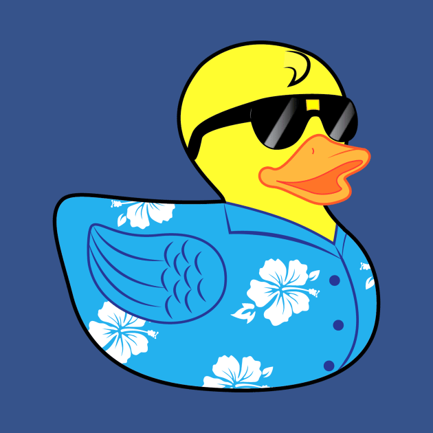 Rubber Ducky in Hawaiian Shirt with Shades by PenguinCornerStore