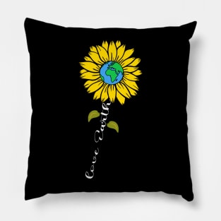 Sunflower Love Earth Day Retro Nature Environmentalist Gift Pillow