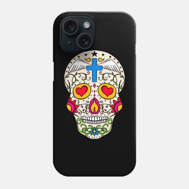 Dia de los Muertos - Sugar Skull Phone Case by Hispaniola-Fineart
