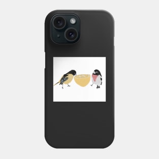 Two Birds Eating an Orange Phone Case