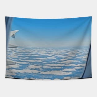 Clouds from above Airplane Window Seat Tapestry