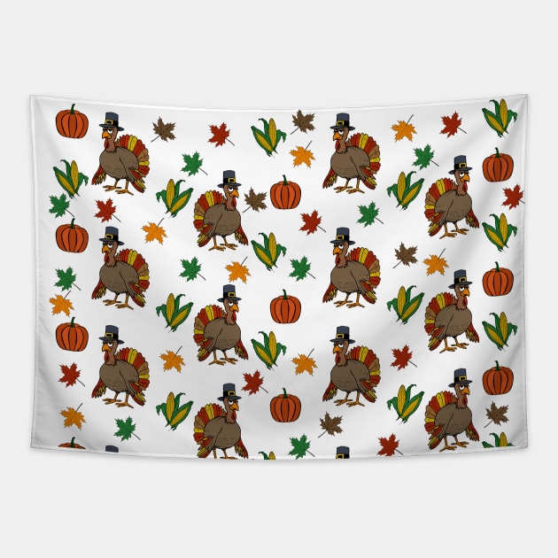 Thanksgiving Turkey pattern Tapestry by valentinahramov