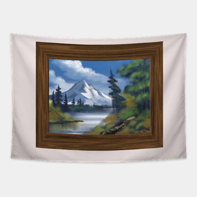 Bob Ross Esque Tapestry by LAHWF