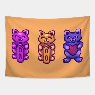 stardew statue of perfection, endless fortune and true perfection cats Tapestry