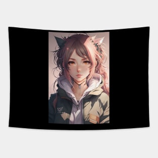 Anime Girl Cute Sexy Student Forest Ranger Tapestry