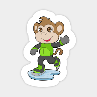 Monkey Ice skating Ice skates Magnet