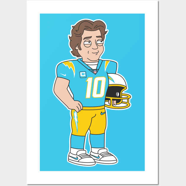 Bolt Up Justin Herbert Los Angeles Chargers NFL Home Decor Poster